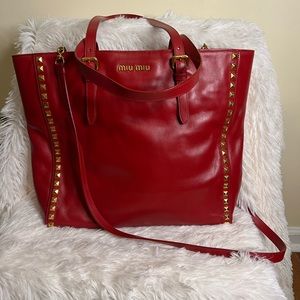 Miu Miu RED Leather Tote